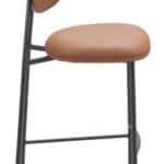Brown Faux Leather Counter Stool with Steel Frame (Set of 2) 9 Brown Faux Leather Counter Stool with Steel Frame (Set of 2)