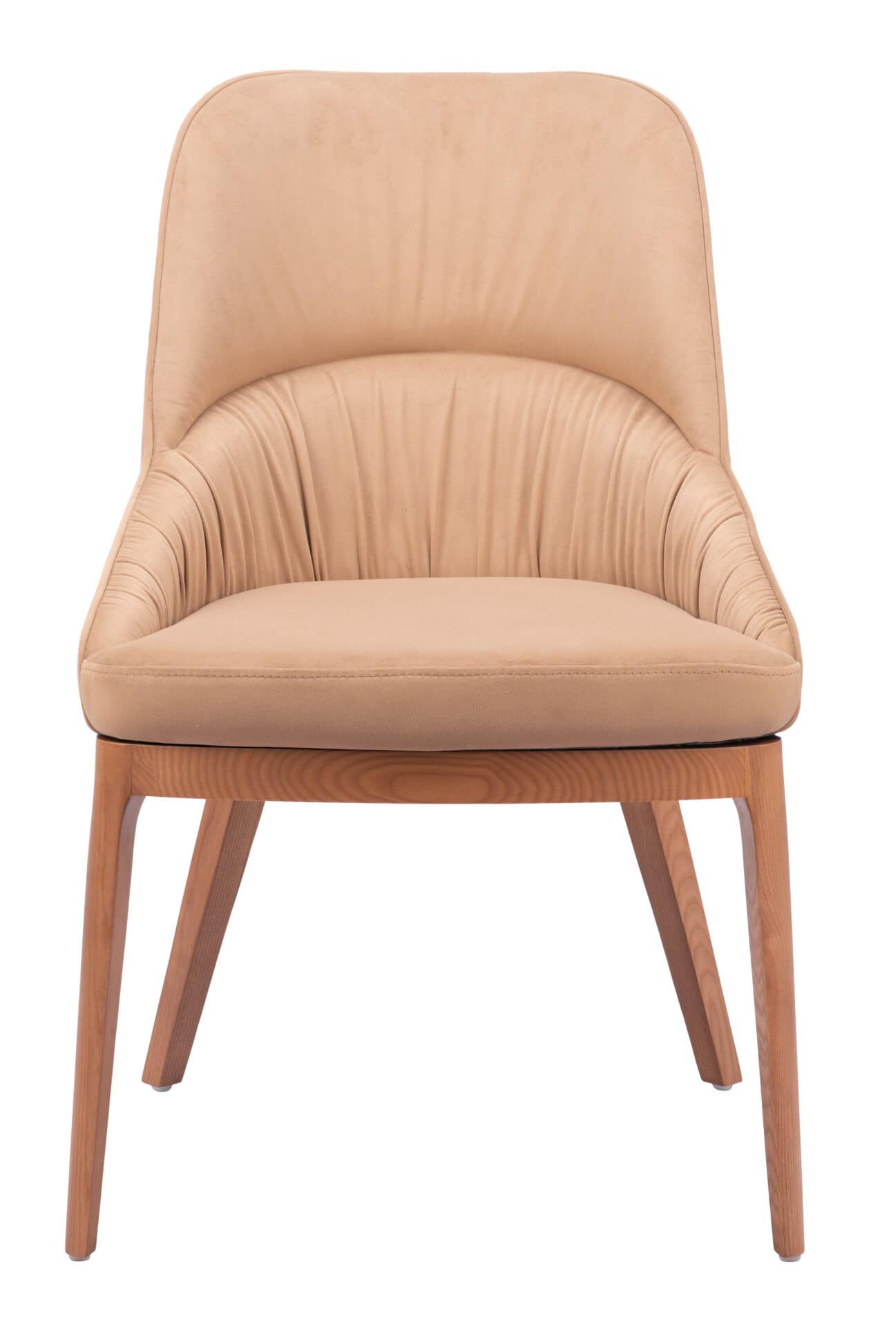 Tan Dining Chair with Wood Legs and Durable Fabric (Set of 2) 3 Tan Dining Chair with Wood Legs and Durable Fabric (Set of 2) - Image 3
