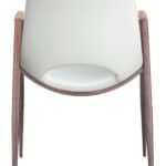 Mid-Century Modern White Dining Chair with Walnut Legs (Set of 2)