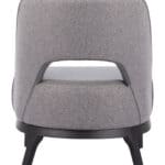 Gray Vinyl Accent Chair with Wood Base and Rubber Feet Protection 13 Gray Vinyl Accent Chair with Wood Base and Rubber Feet Protection