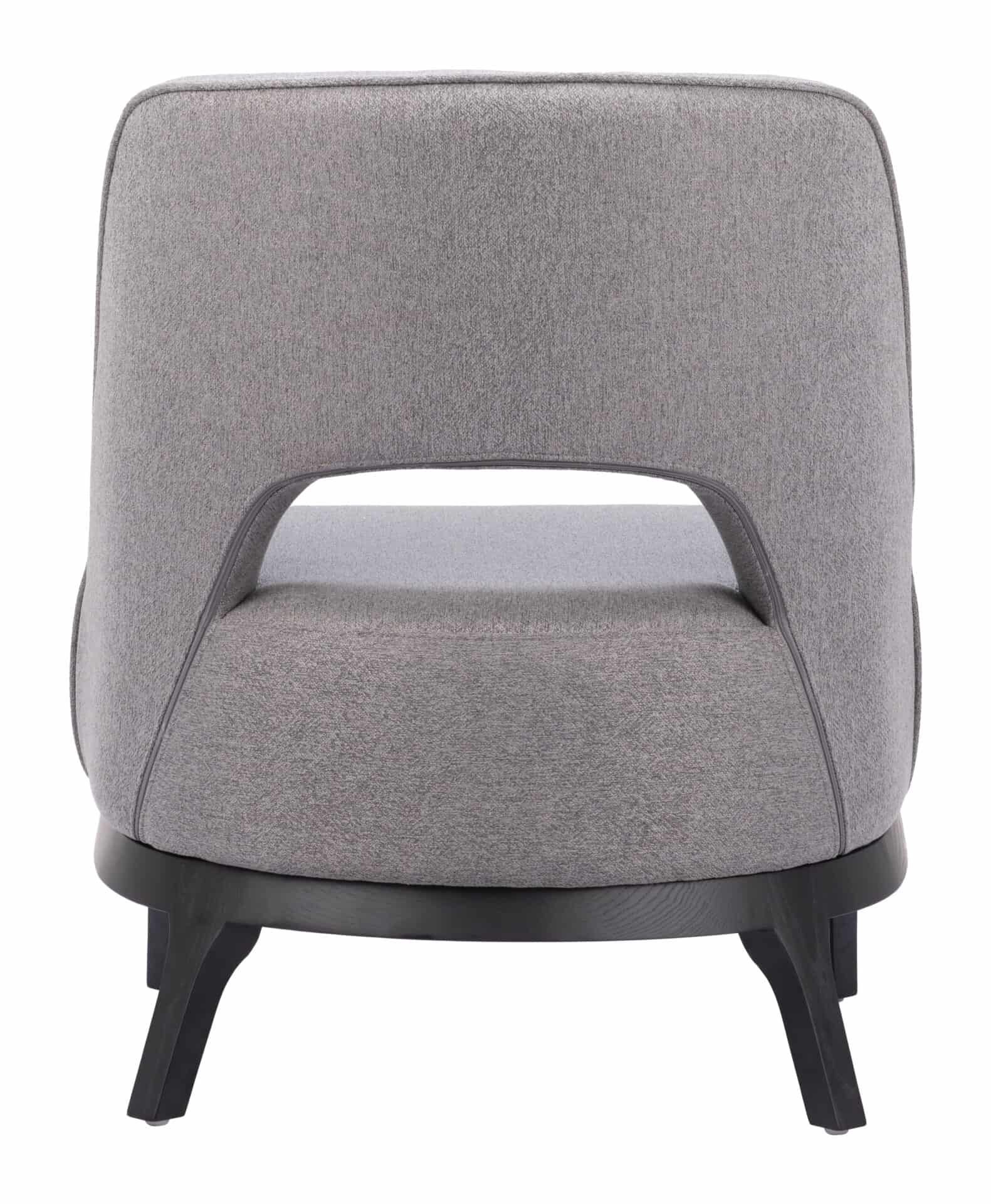 Gray Vinyl Accent Chair with Wood Base and Rubber Feet Protection 5 Gray Vinyl Accent Chair with Wood Base and Rubber Feet Protection - Image 5
