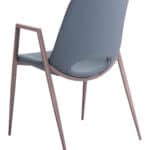 Mid Century Modern Dining Chair Faux Leather Walnut Legs (Set of 2)