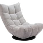 Ash Gray Tufted Swivel Accent Chair with Adjustable Height 11 Ash Gray Tufted Swivel Accent Chair with Adjustable Height