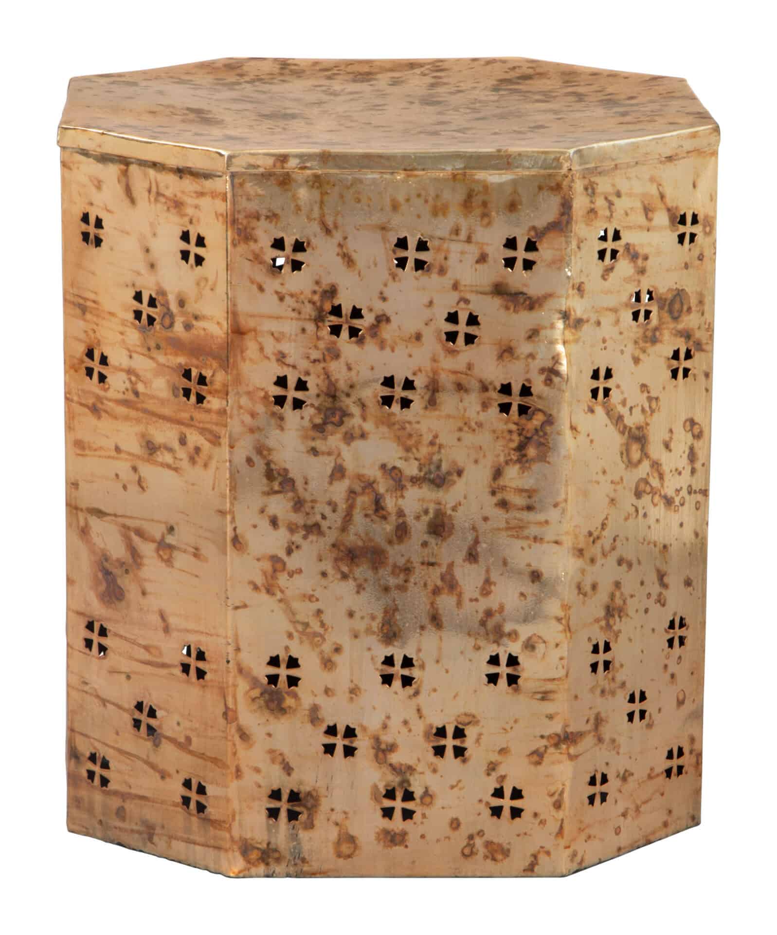 Antique Copper Side Table with Hand-Finished Rustic, Industrial Design 2 Antique Copper Side Table with Hand-Finished Rustic, Industrial Design - Image 2