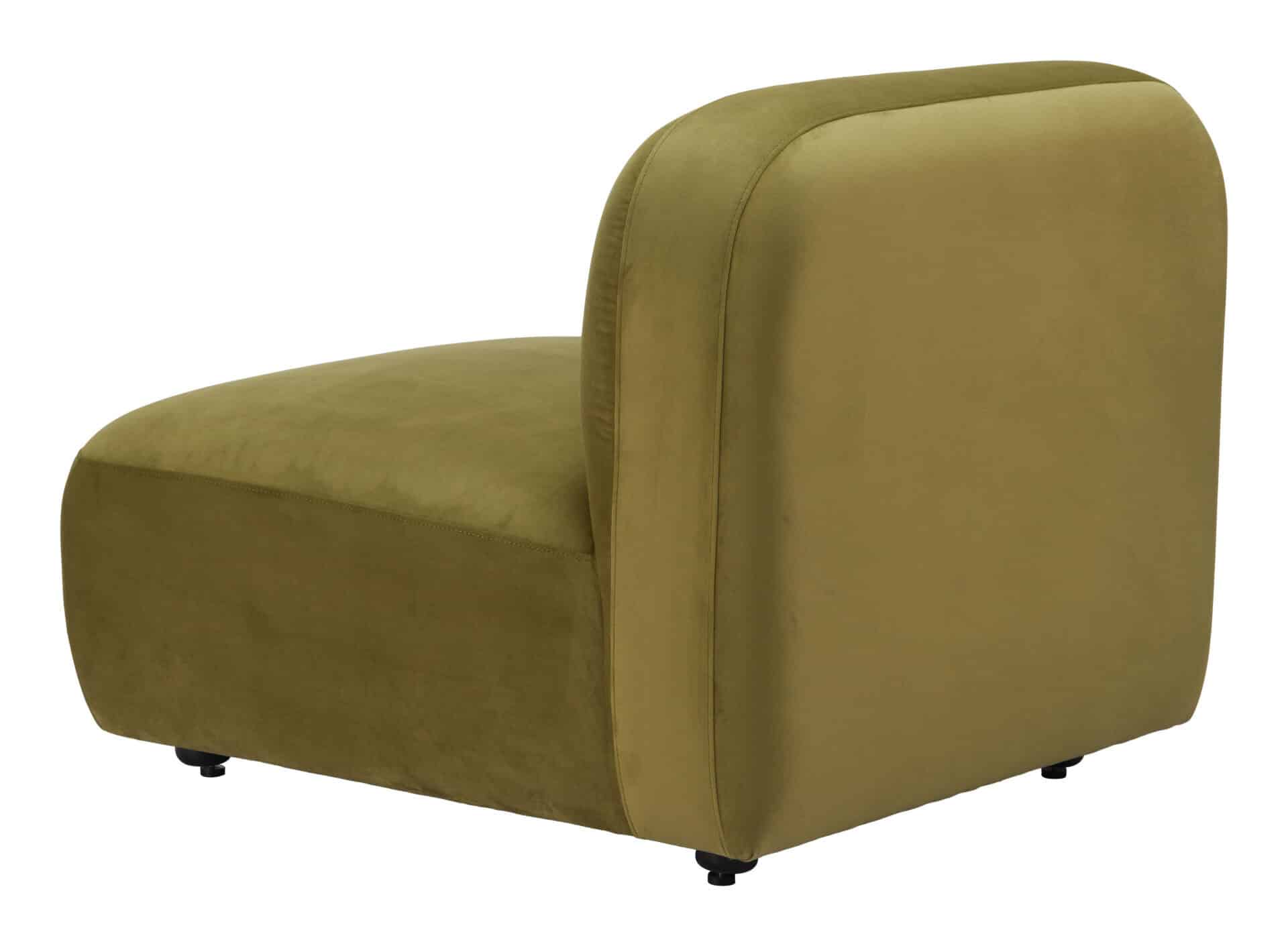 Velvet Tufted Middle Chair with Birch Wood Legs in Green 5 Velvet Tufted Middle Chair with Birch Wood Legs in Green - Image 5
