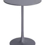 Gray Round Bar Table with Weather-Resistant Frame for Indoor/Outdoor Use