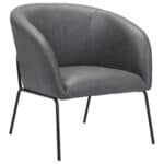 Boho Chic Faux Leather Accent Chair with Steel Legs Vintage Gray 13 Boho Chic Faux Leather Accent Chair with Steel Legs Vintage Gray