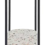 Modern Oval Console Table with Stone and Steel Construction 8 Modern Oval Console Table with Stone and Steel Construction