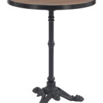 Walnut Outdoor Bistro Table with Faux Wood Round Top
