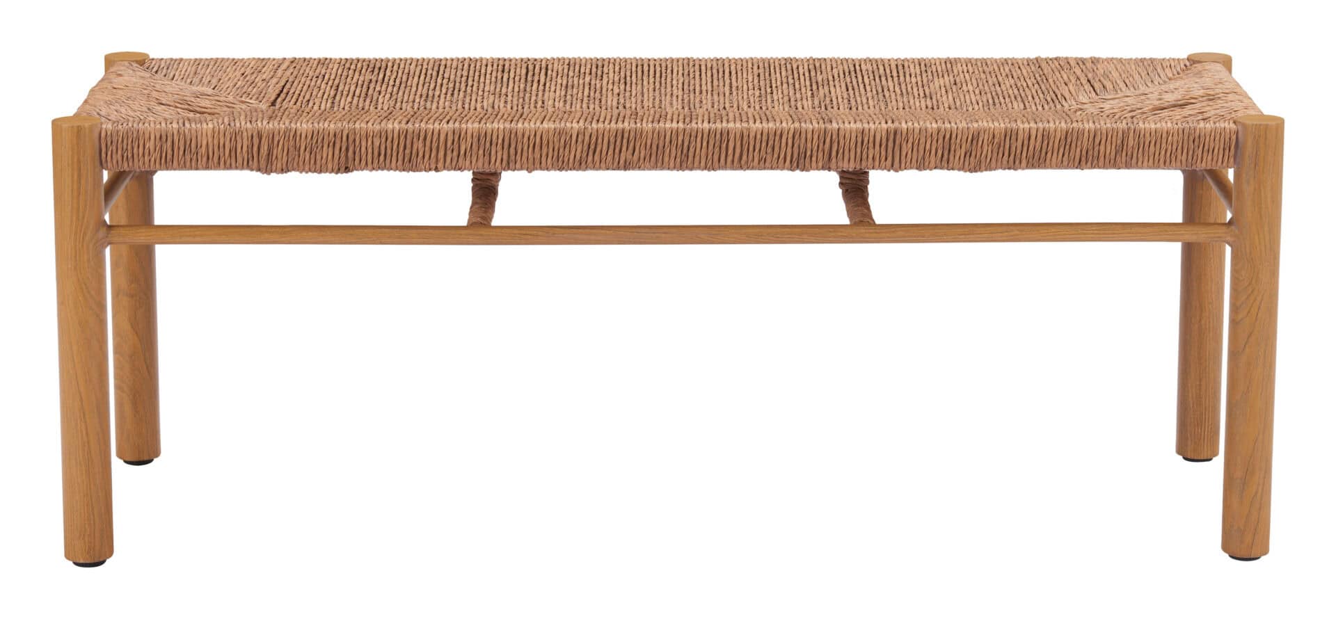 Modern Faux Wood Aluminum Bench for Indoor/Outdoor Use 3 Modern Faux Wood Aluminum Bench for Indoor/Outdoor Use - Image 3