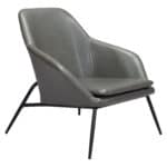 Modern Gray Accent Chair with Faux Leather and Steel Base 17 Modern Gray Accent Chair with Faux Leather and Steel Base