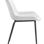 Mid-Century Modern White Dining Chairs with Steel Legs (Set of 2) 11 Mid-Century Modern White Dining Chairs with Steel Legs (Set of 2)