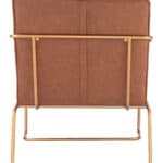 Vintage Brown Faux Leather Accent Chair with Steel Base and Armrests 13 Vintage Brown Faux Leather Accent Chair with Steel Base and Armrests