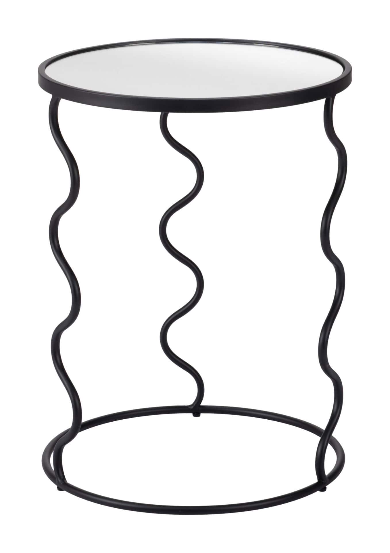 Modern Black Round Glass Top Side Table for Living Room 3 Modern Black Round Glass Top Side Table for Living Room - Image 3
