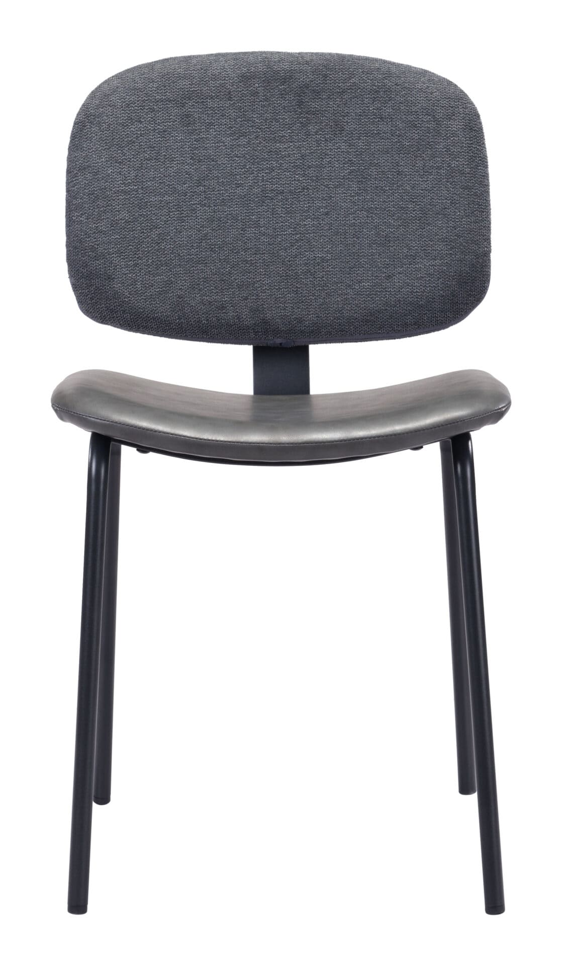 Gray Dining Room Chairs with Faux Leather and Steel Legs (Set of 2) 5 Gray Dining Room Chairs with Faux Leather and Steel Legs (Set of 2) - Image 5