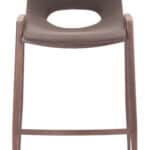 Mid-Century Modern Counter Stool Brown with Walnut Legs (Set of 2)