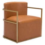 Modern Faux Leather Accent Chair with Brushed Steel Frame 9 Modern Faux Leather Accent Chair with Brushed Steel Frame