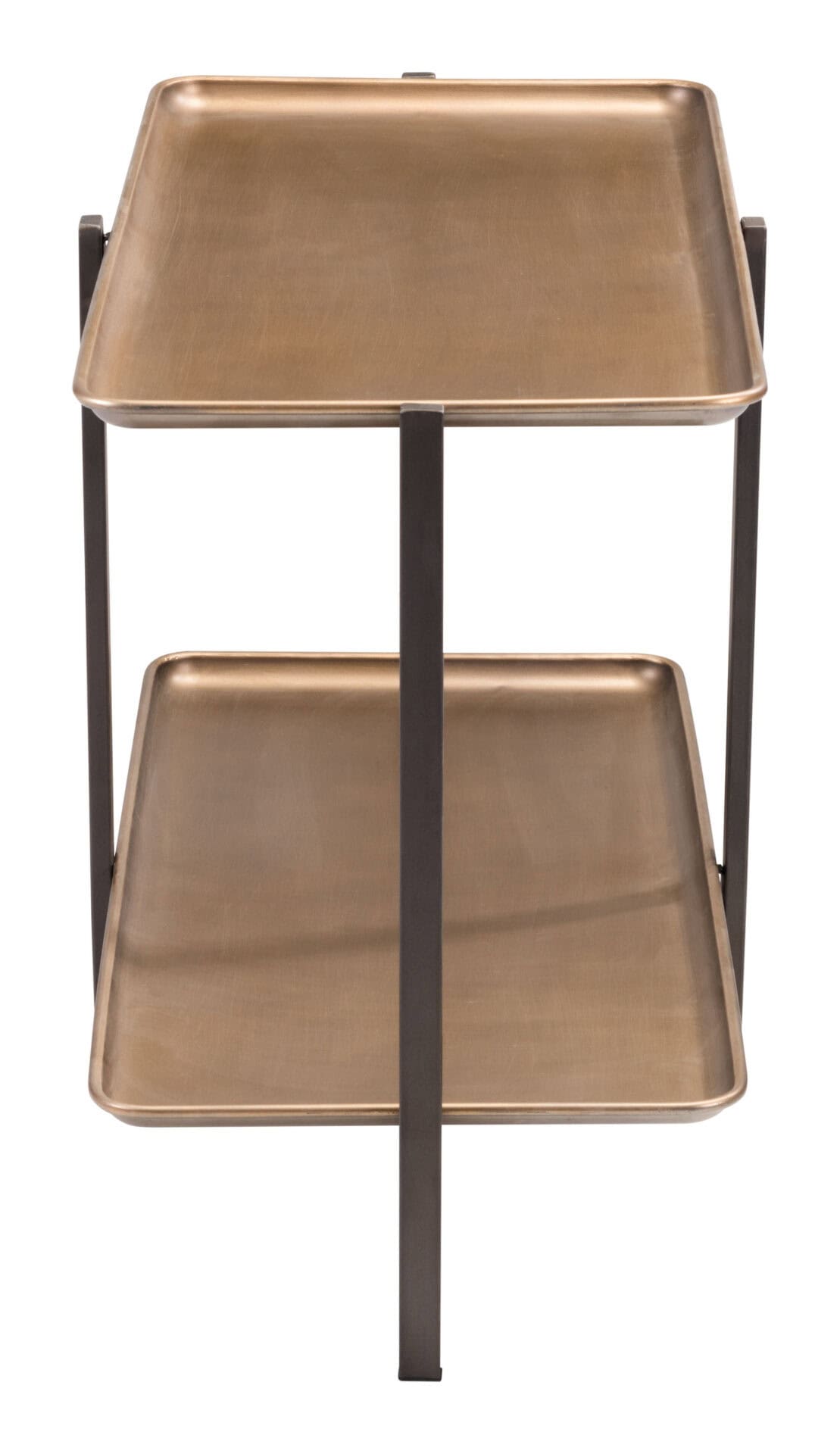 Urban Industrial Brass Coffee Table with Dual-Tier Shelf Design 3 Urban Industrial Brass Coffee Table with Dual-Tier Shelf Design - Image 3