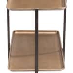 Urban Industrial Brass Coffee Table with Dual-Tier Shelf Design 11 Urban Industrial Brass Coffee Table with Dual-Tier Shelf Design