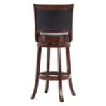 Cherry Solid Wood Swivel Bar Stool with Faux Leather Seat