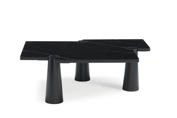 ACYL Black Marquina Marble Coffee Table Black Steel Legs 1