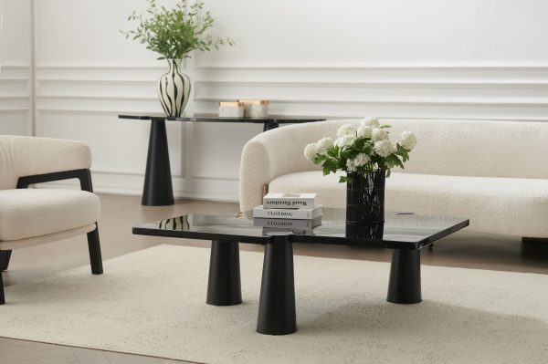 ACYL Black Marquina Marble Coffee Table Black Steel Legs 3