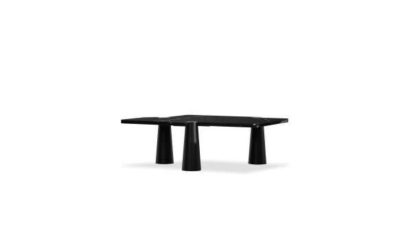 ACYL Black Marquina Marble Coffee Table Black Steel Legs