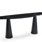 ACYL Black Marquina Marble Console Table Black Steel Legs
