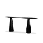 ACYL Black Marquina Marble Console Table Black Steel Legs