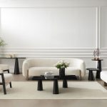 ACYL Black Marquina Marble Console Table Black Steel Legs