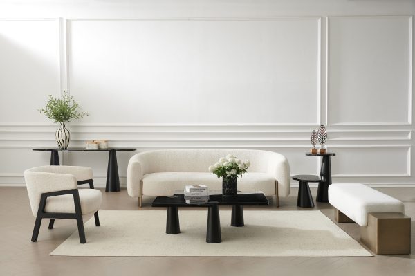 ACYL Black Marquina Marble Console Table Black Steel Legs 4