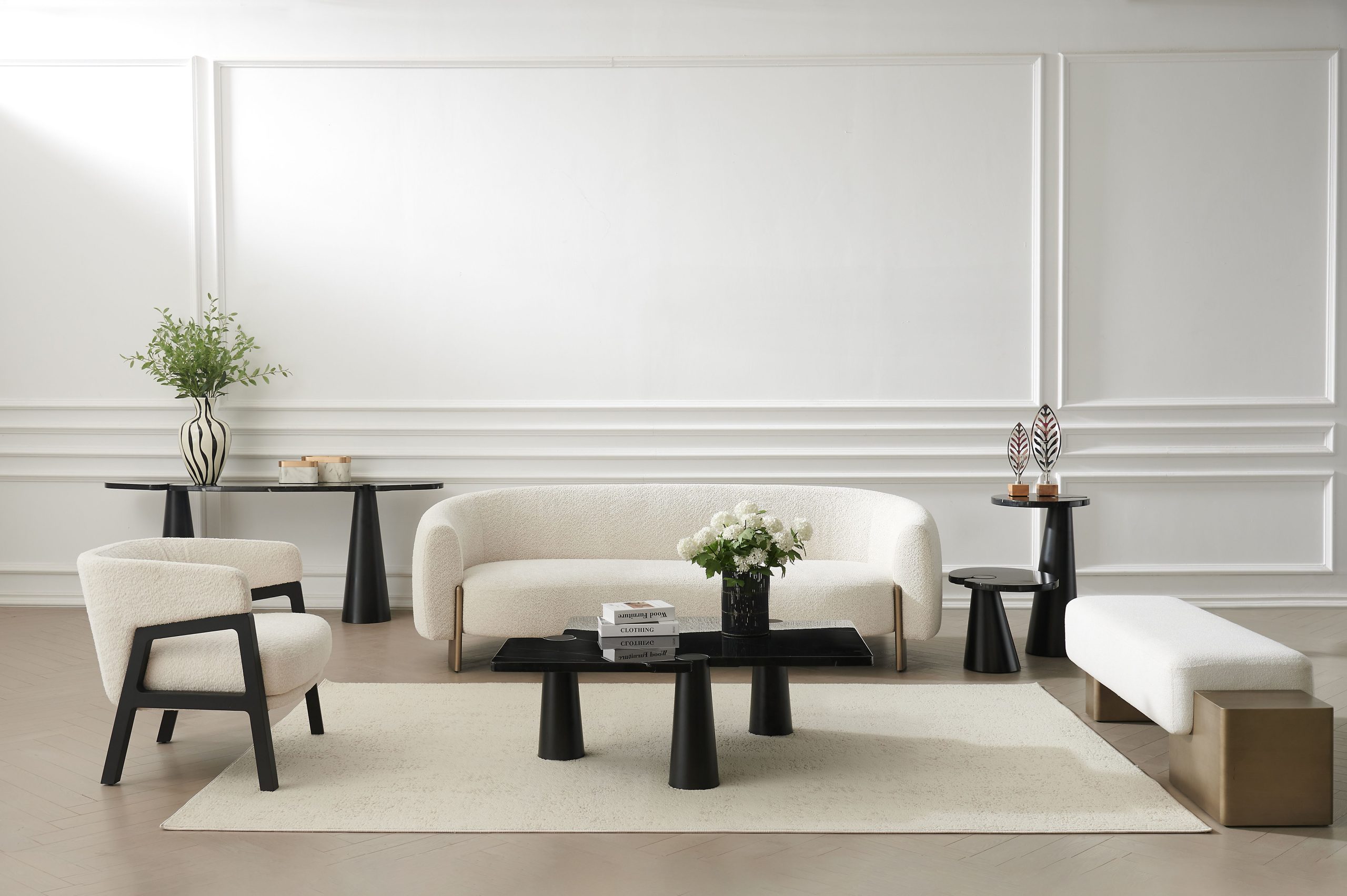 ACYL Black Marquina Marble Console Table Black Steel Legs 5 ACYL Black Marquina Marble Console Table Black Steel Legs - Image 5