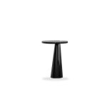 ACYL Tall Black Marquina Marble End Table Black Steel Base