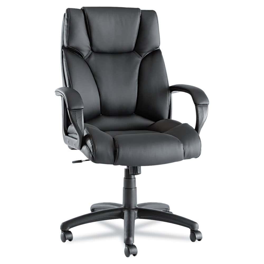 High-Back Black Leather Office Chair with Swivel and Tilt 1 High-Back Black Leather Office Chair with Swivel and Tilt
