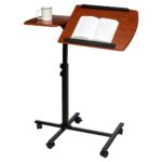 Mobile Adjustable Height Laptop Desk with Cherry Finish 3 Mobile Adjustable Height Laptop Desk with Cherry Finish