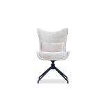 AMALFI Sandstone Fabric Swivel Dining Chair Black Steel 8 AMALFI Sandstone Fabric Swivel Dining Chair Black Steel