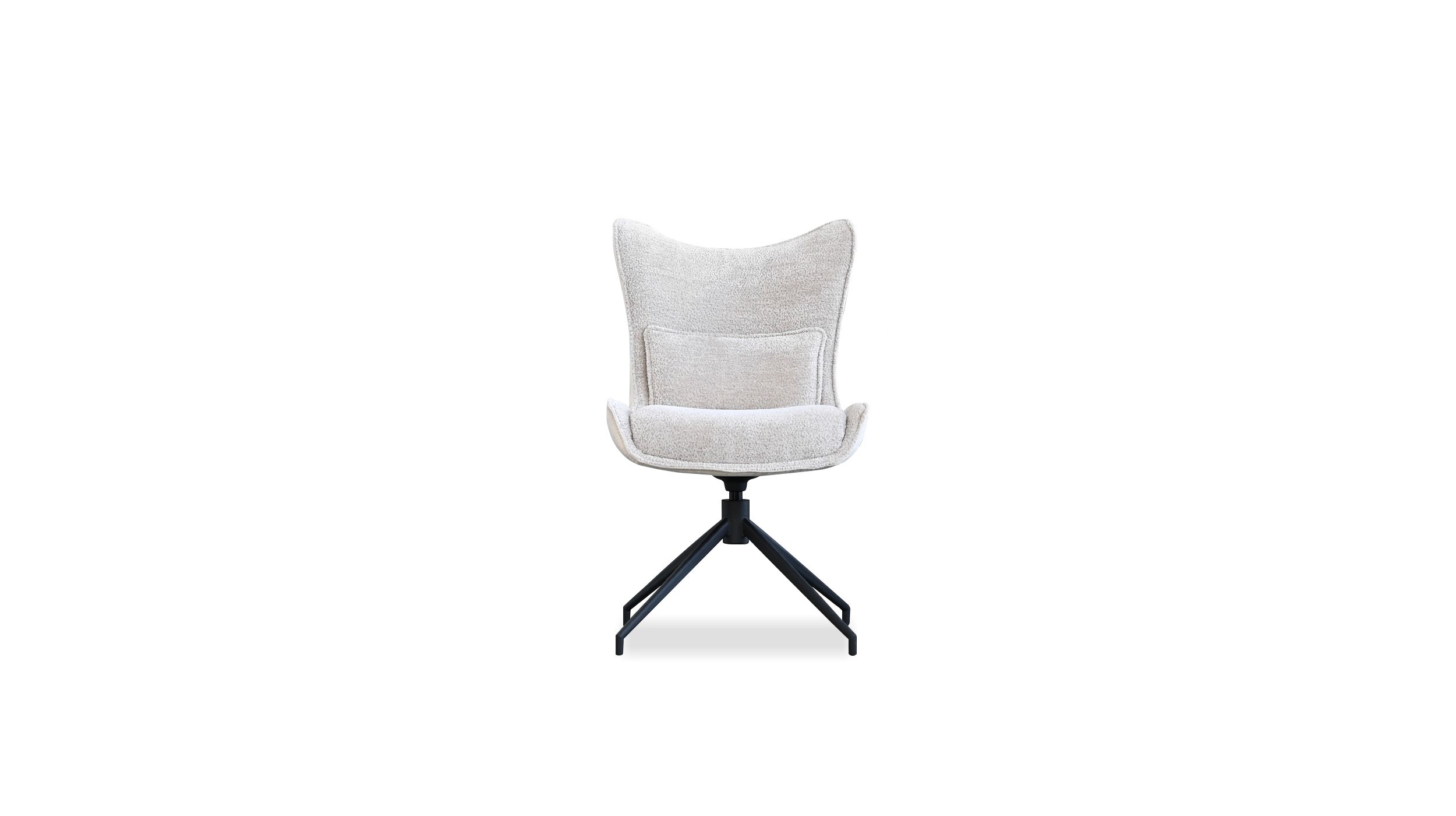 AMALFI Sandstone Fabric Swivel Dining Chair Black Steel 2 AMALFI Sandstone Fabric Swivel Dining Chair Black Steel - Image 2