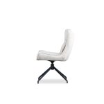 AMALFI Sandstone Fabric Swivel Dining Chair Black Steel 9 AMALFI Sandstone Fabric Swivel Dining Chair Black Steel