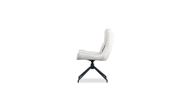 AMALFI Sandstone Fabric Swivel Dining Chair Black Steel 2 2