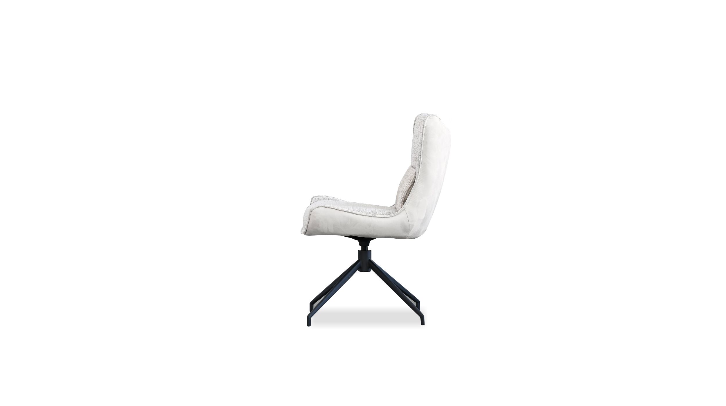 AMALFI Sandstone Fabric Swivel Dining Chair Black Steel 3 AMALFI Sandstone Fabric Swivel Dining Chair Black Steel - Image 3