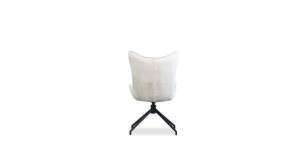 AMALFI Sandstone Fabric Swivel Dining Chair Black Steel 4 2