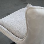 AMALFI Sandstone Fabric Swivel Dining Chair Black Steel 12 AMALFI Sandstone Fabric Swivel Dining Chair Black Steel
