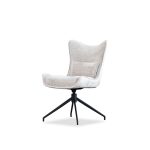 AMALFI Sandstone Fabric Swivel Dining Chair Black Steel 7 AMALFI Sandstone Fabric Swivel Dining Chair Black Steel