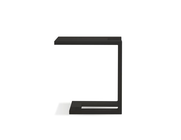 AMBLESIDE Black Aluminum Indoor Outdoor End Table 1