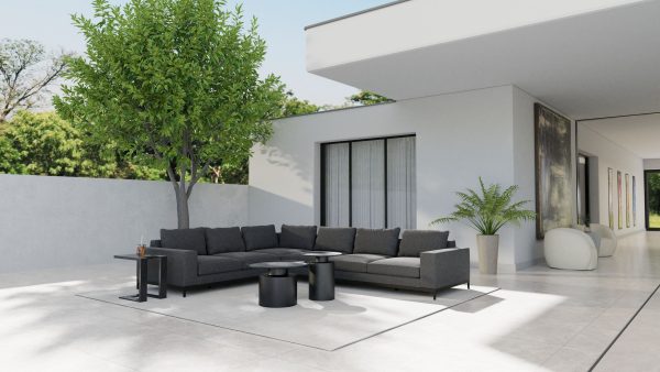 AMBLESIDE Black Aluminum Indoor Outdoor End Table 4