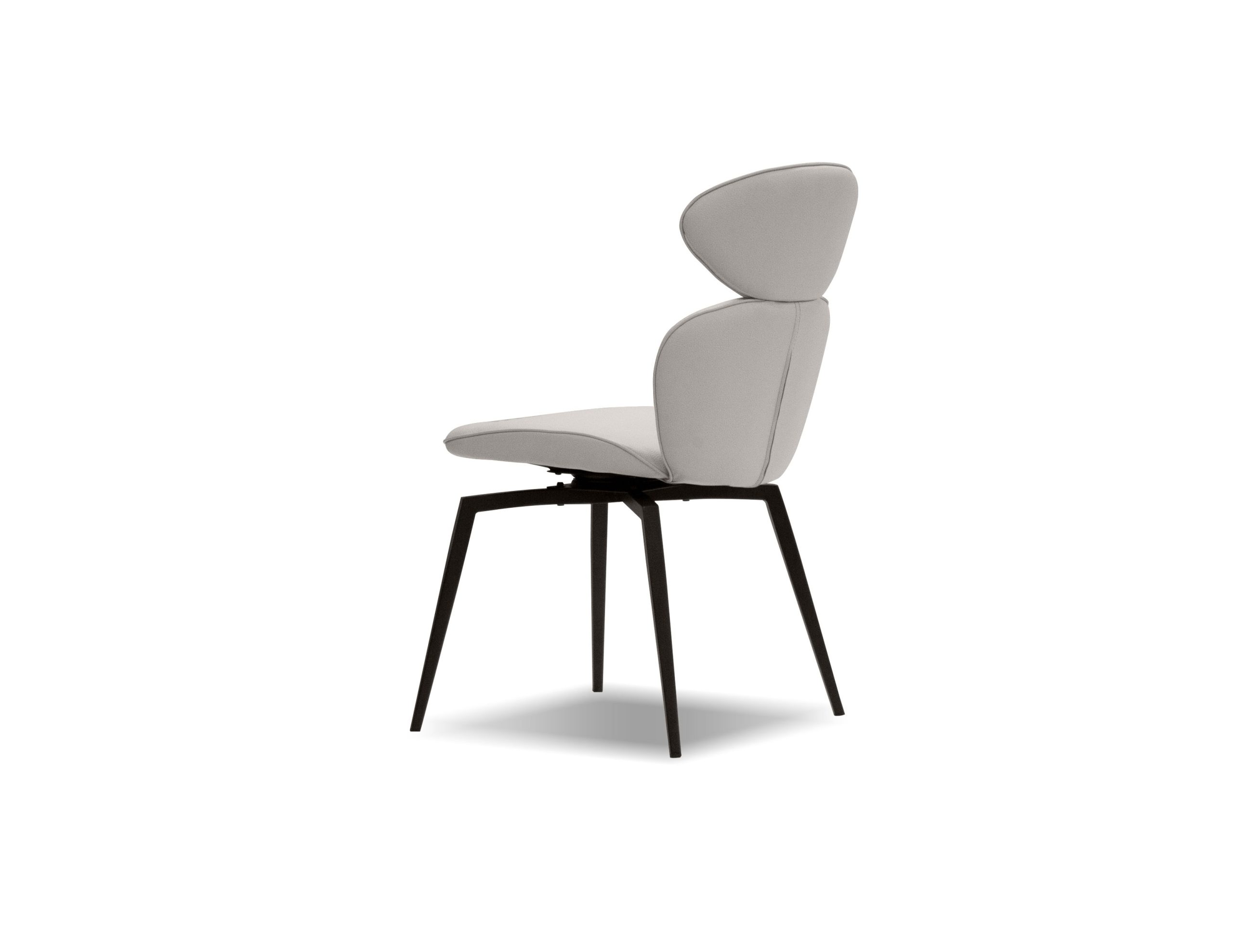 ANTLER Taupe Leatherette Swivel Dining Chairs Black Steel Base 3 ANTLER Taupe Leatherette Swivel Dining Chairs Black Steel Base - Image 3