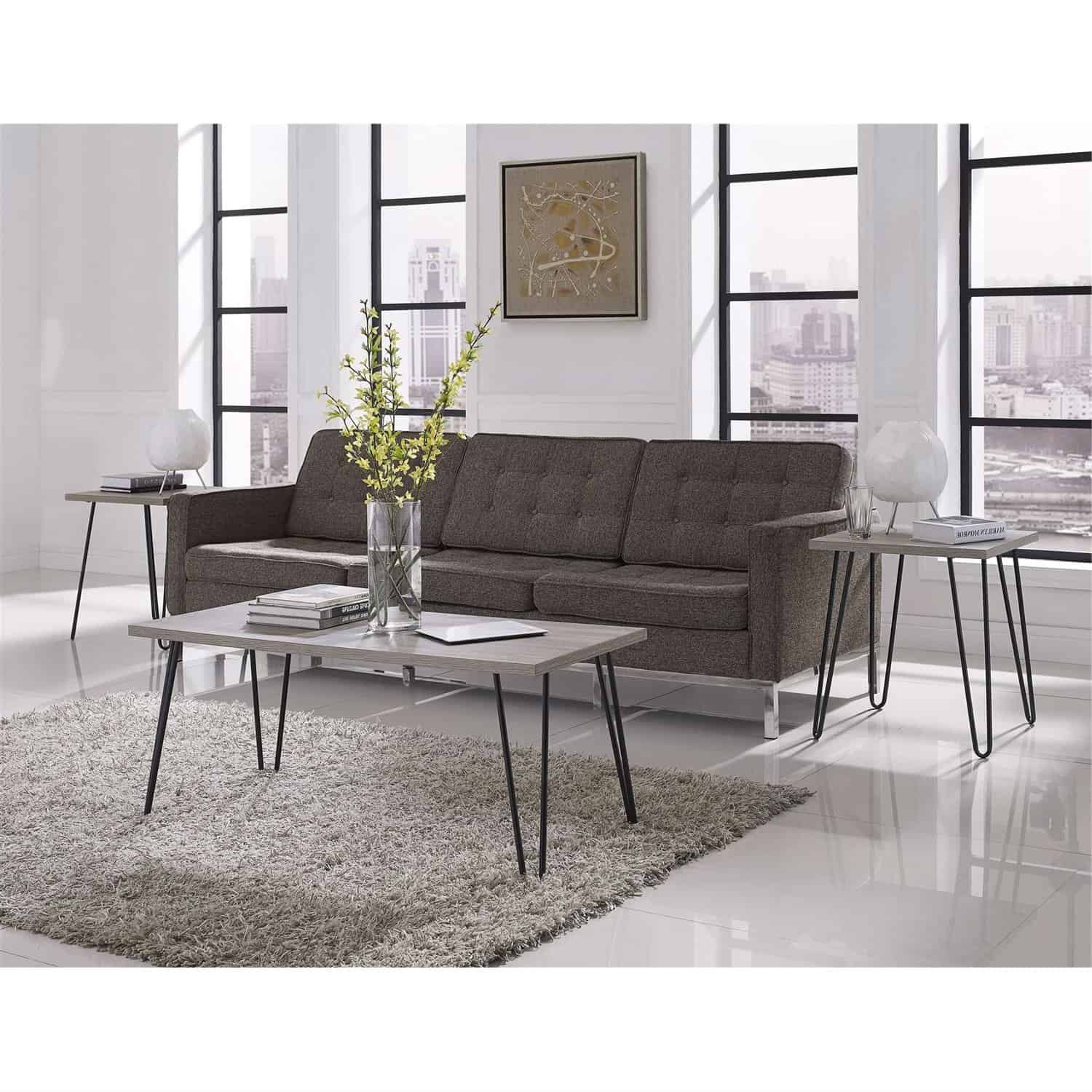 Retro Coffee Table with Oak Wood Top and Hairpin Legs 3 Retro Coffee Table with Oak Wood Top and Hairpin Legs - Image 3