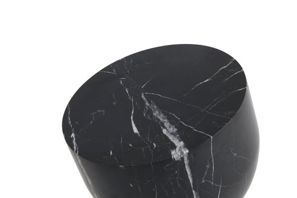 APOTHECARY Low Black Marble End Table 1