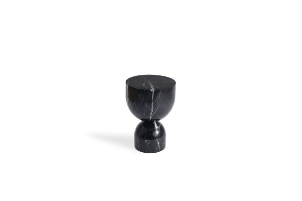 APOTHECARY Low Black Marble End Table