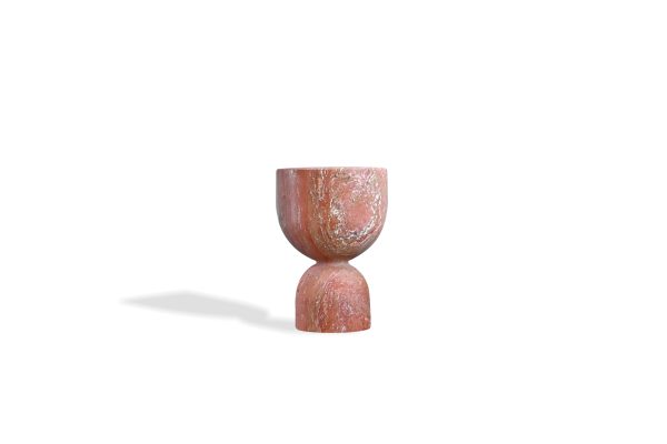 APOTHECARY Low Red Travertine Marble Glued End Table